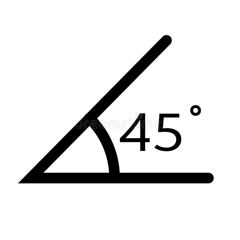 Ícone De ângulo De 45 Graus Sobre Fundo Branco Sinal De Medição Angular Símbolo De ângulo 0526