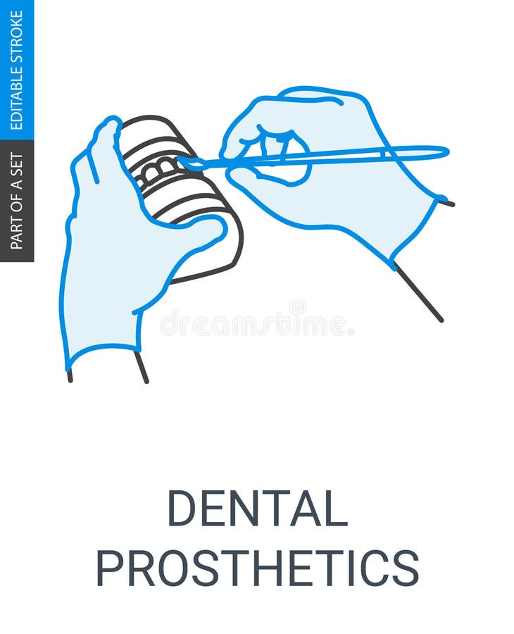 Ícone dental da construção da prótese ilustração do vetor Ícone dental da construção da prótese ilustração do vetor