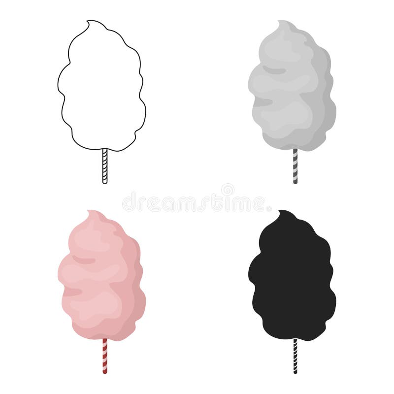 Ícone do algodão doce no estilo dos desenhos animados isolado no fundo branco Filmes e ilustração do vetor do estoque do símbolo ilustração royalty free Ícone do algodão doce no estilo dos desenhos animados isolado no fundo branco Filmes e ilustração do vetor do estoque do símbolo ilustração royalty free