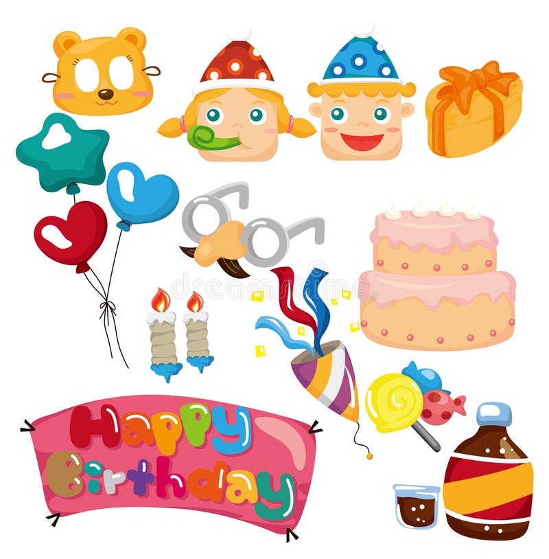 Ícone de aniversário em desenho animado ilustração royalty free