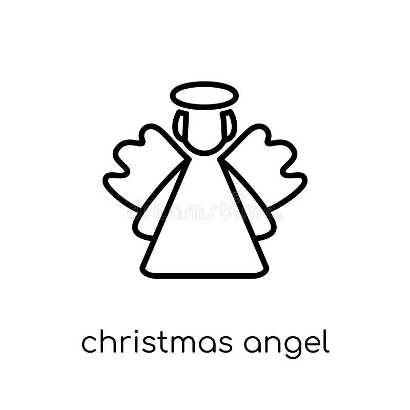 Ícone do anjo do Natal da coleção do Natal ilustração stock Ícone do anjo do Natal da coleção do Natal ilustração stock