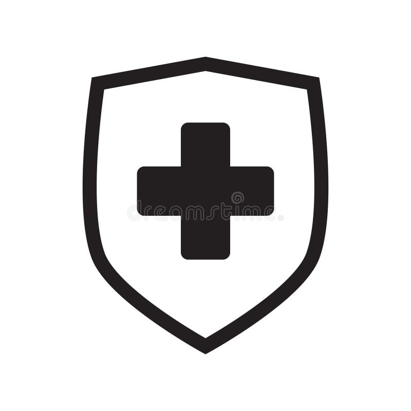 Ícone do bate-papo, ícone do sistema do iconImmune da mensagem Cruz médica no protetor Vetor ilustração stock Ícone do bate-papo, ícone do sistema do iconImmune da mensagem Cruz médica no protetor Vetor ilustração stock
