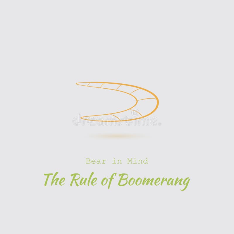 Ícone do Bumerangue e texto conceptual ilustração stock