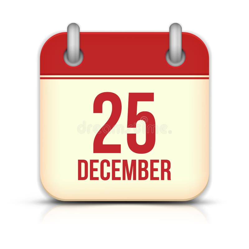 Ícone do calendário do dia de Natal. 25 de dezembro. Vetor ilustração royalty free Ícone do calendário do dia de Natal. 25 de dezembro. Vetor ilustração royalty free