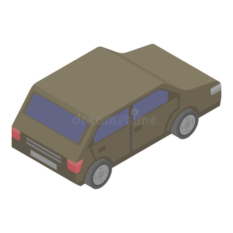 Ícone do carro de Brown, estilo isométrico ilustração royalty free Ícone do carro de Brown, estilo isométrico ilustração royalty free