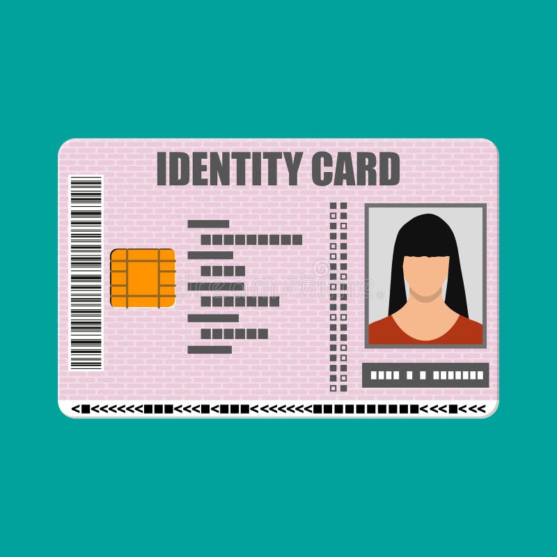 Ícone do cartão da identificação Carteira de identidade, cartão nacional da identificação