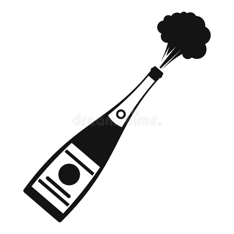 Ícone do champanhe da explosão, estilo simples ilustração stock Ícone do champanhe da explosão, estilo simples ilustração stock