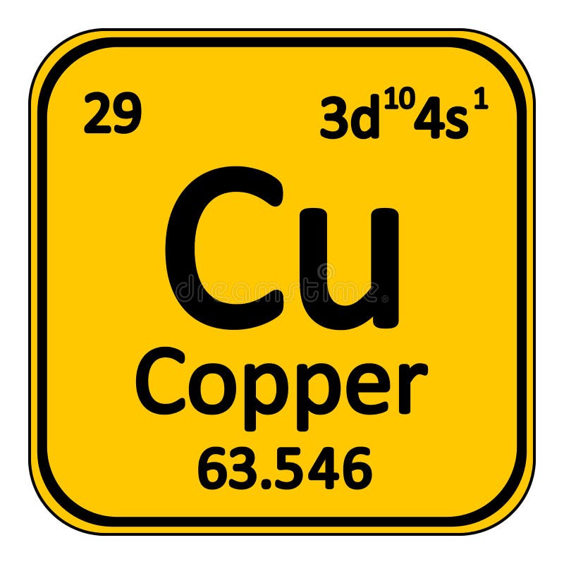 Ícone do cobre do elemento de tabela periódica