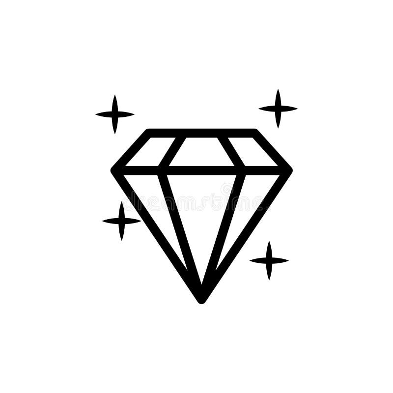 Ícone do diamante Ilustração do vetor Sinal de cristal brilhante Pedra brilhante Curso preto isolado no fundo branco Forma modern ilustração do vetor Ícone do diamante Ilustração do vetor Sinal de cristal brilhante Pedra brilhante Curso preto isolado no fundo branco Forma modern ilustração do vetor