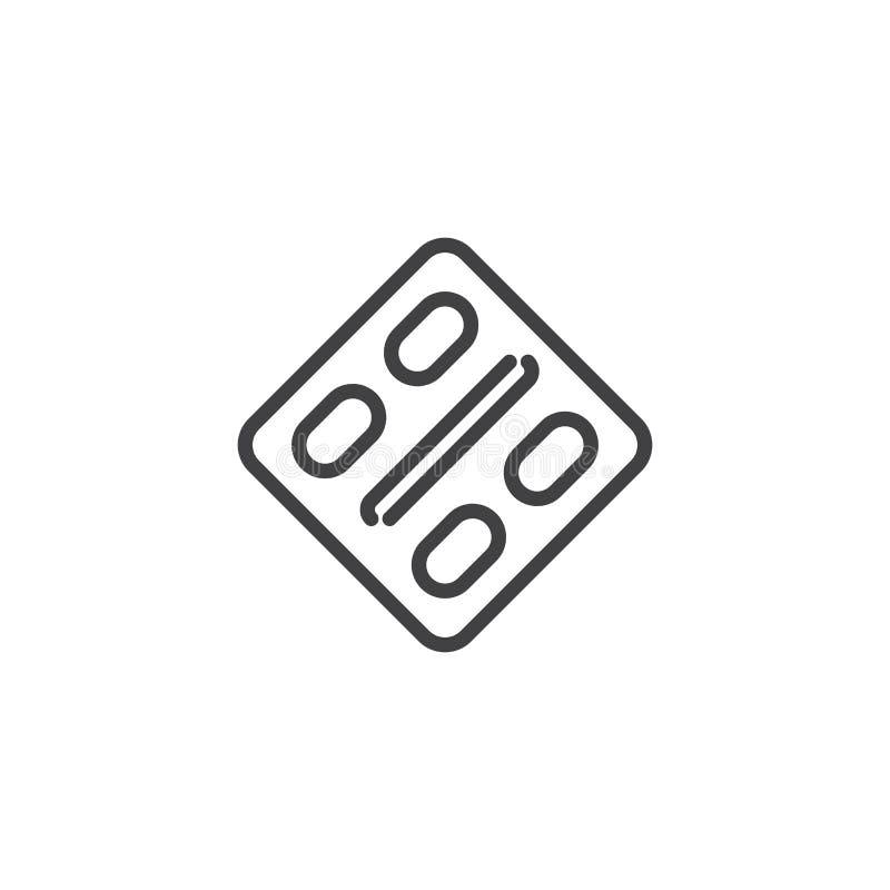 Ícone do esboço do bloco de bolha da cápsula ilustração do vetor Ícone do esboço do bloco de bolha da cápsula ilustração do vetor