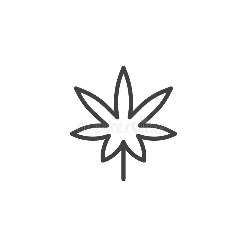 Ícone do esboço da folha da marijuana ilustração royalty free Ícone do esboço da folha da marijuana ilustração royalty free
