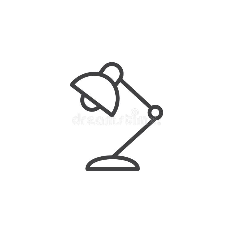Ícone do esboço da lâmpada de mesa ilustração do vetor Ícone do esboço da lâmpada de mesa ilustração do vetor