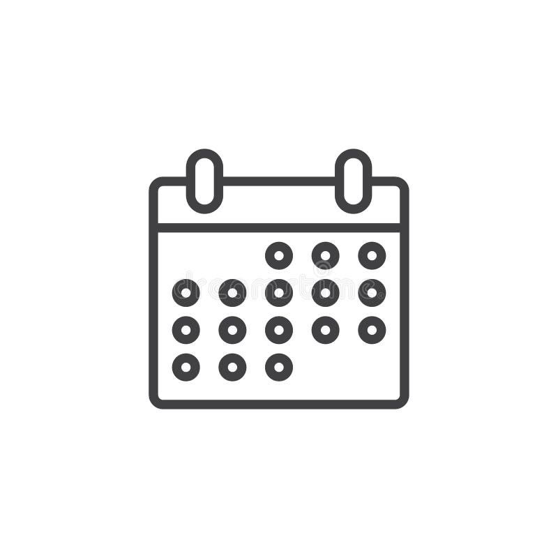 Ícone do esboço da página do calendário ilustração royalty free Ícone do esboço da página do calendário ilustração royalty free