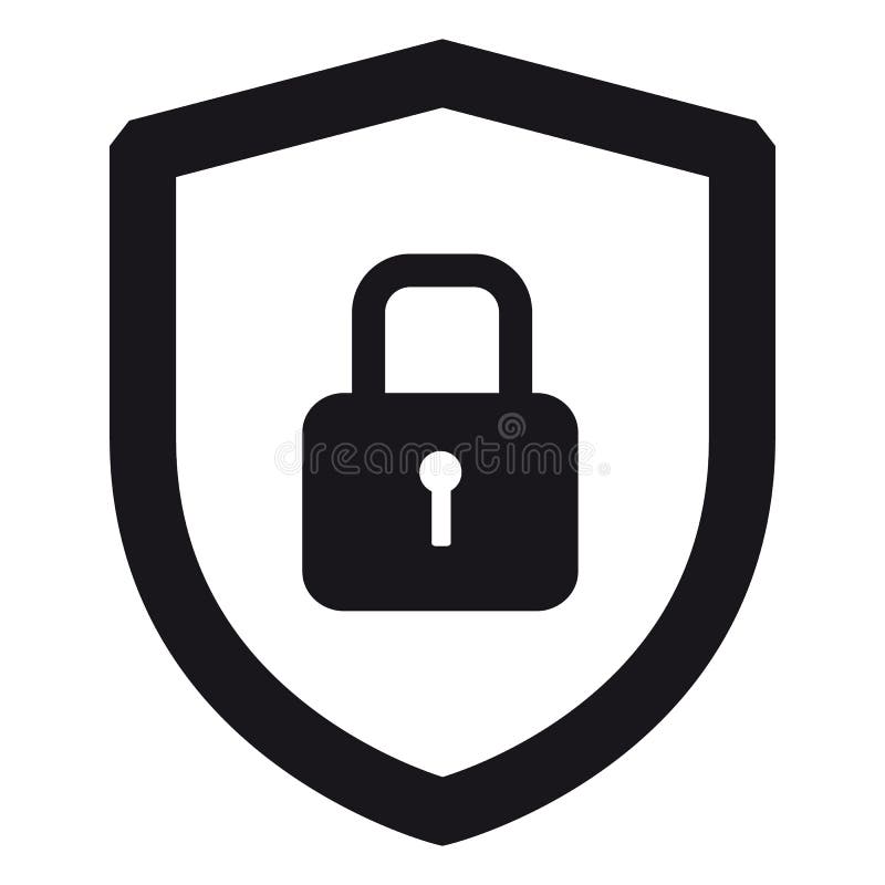 Ícone do fechamento do protetor da segurança ou do protetor do vírus para Apps e Web site - isolados no branco