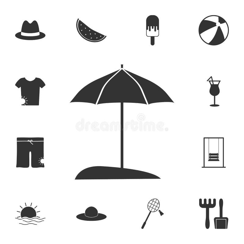 Ícone do guarda-chuva de Sun Grupo detalhado de ilustrações do verão Ícone superior do projeto gráfico da qualidade Um dos ícones ilustração royalty free Ícone do guarda-chuva de Sun Grupo detalhado de ilustrações do verão Ícone superior do projeto gráfico da qualidade Um dos ícones ilustração royalty free
