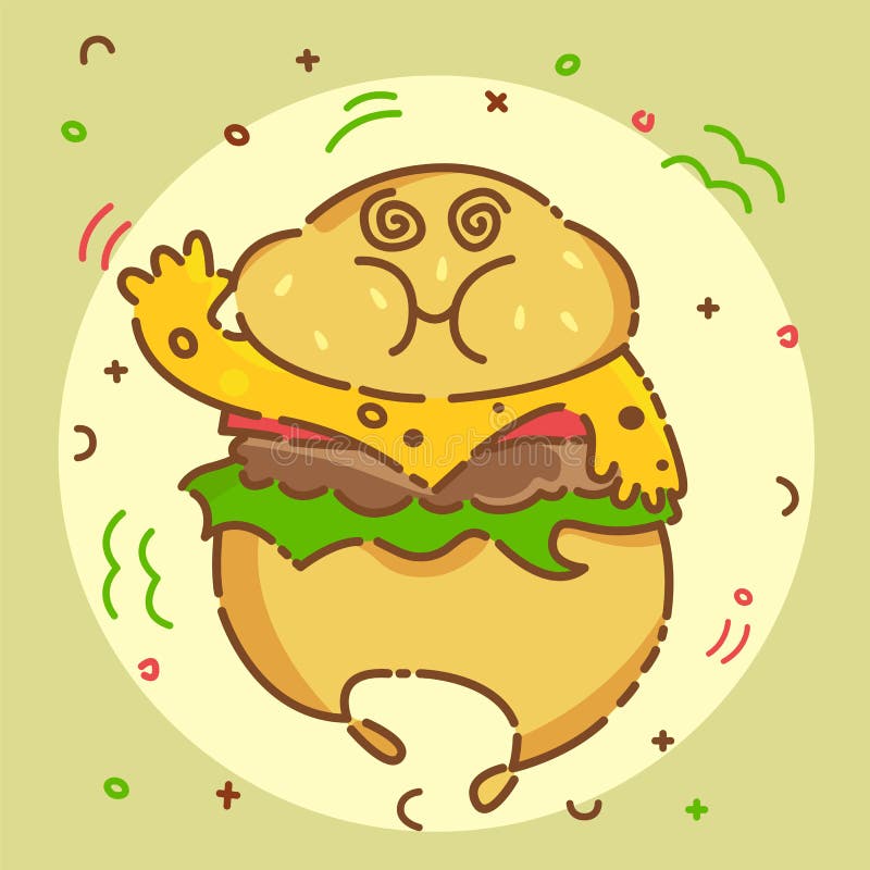 Ícone do Hamburger Ilustração lisa do vetor ilustração do vetor Ícone do Hamburger Ilustração lisa do vetor ilustração do vetor