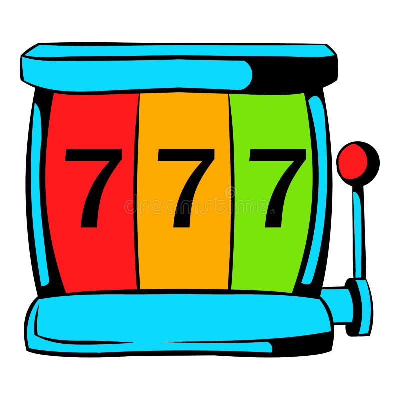 Ícone do jackpot do slot machine, desenhos animados do ícone ilustração do vetor Ícone do jackpot do slot machine, desenhos animados do ícone ilustração do vetor