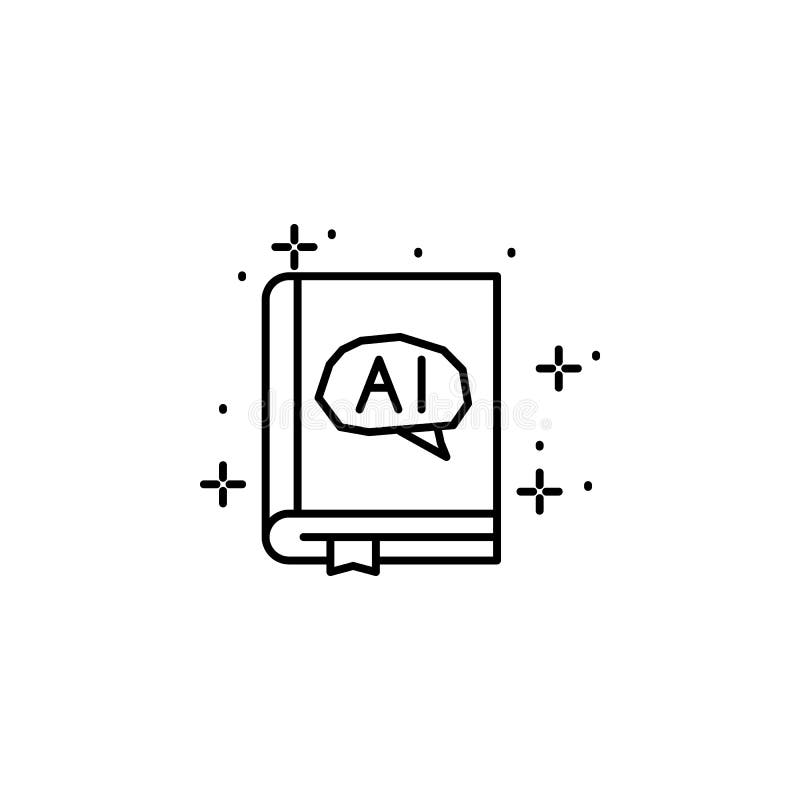 Ícone do livro Elemento da inteligência artificial ilustração do vetor