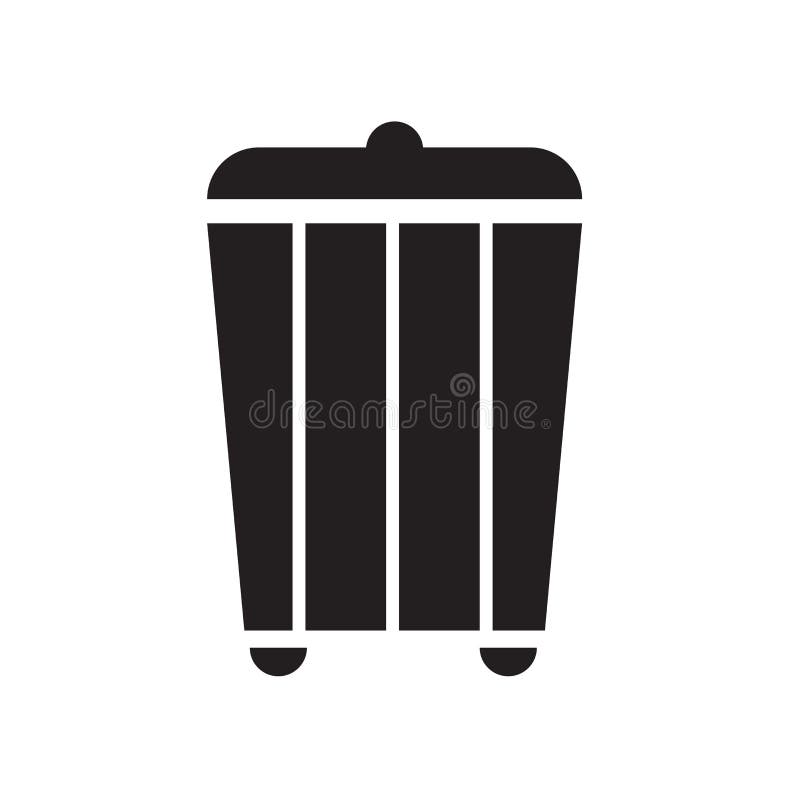 Ícone do lixo isolado no fundo branco ilustração royalty free