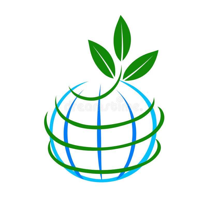 Ícone do logotipo da ilustração do vetor da terra e da planta Logotipo amigável de Eco ilustração do vetor Ícone do logotipo da ilustração do vetor da terra e da planta Logotipo amigável de Eco ilustração do vetor