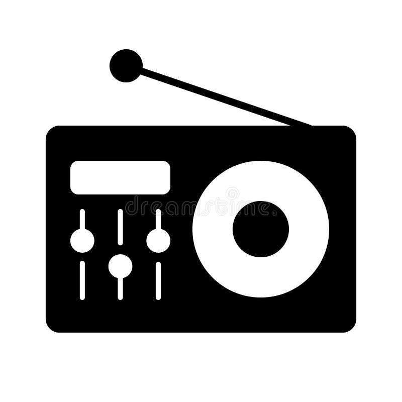 Ícone do logotipo do rádio de Fm Emblema do vintage, etiqueta, crachá no estilo monocromático Vetor ilustração stock Ícone do logotipo do rádio de Fm Emblema do vintage, etiqueta, crachá no estilo monocromático Vetor ilustração stock