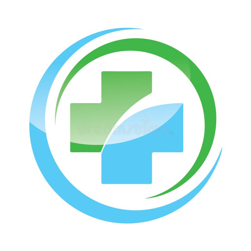 Ícone do logotipo do vetor da loja da farmácia ilustração stock Ícone do logotipo do vetor da loja da farmácia ilustração stock