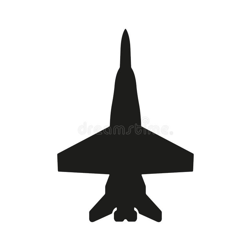 Ícone do lutador de jato Silhueta do avião do vetor isolada no fundo branco ilustração royalty free Ícone do lutador de jato Silhueta do avião do vetor isolada no fundo branco ilustração royalty free