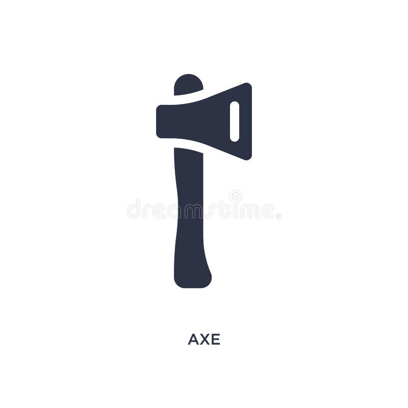 ícone do machado no fundo branco Ilustração simples do elemento do conceito de acampamento ilustração stock ícone do machado no fundo branco Ilustração simples do elemento do conceito de acampamento ilustração stock