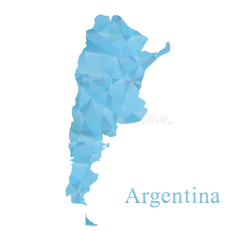 Ícone do mapa de Argentina no baixo estilo azul do polígono tessellation geométrico abstrato, projeto do vetor ilustração do vetor Ícone do mapa de Argentina no baixo estilo azul do polígono tessellation geométrico abstrato, projeto do vetor ilustração do vetor