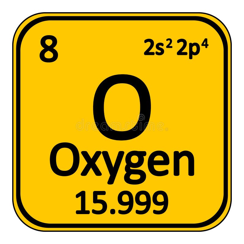 Ícone do oxigênio do elemento de tabela periódica