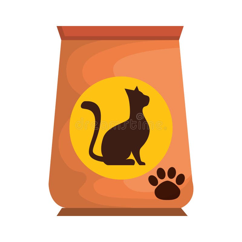 Ícone Do Saco Da Comida De Gato Ilustração do Vetor Ilustração de