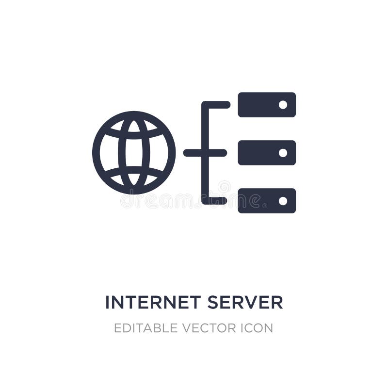 ícone do servidor do Internet no fundo branco Ilustração simples do elemento do conceito do computador ilustração stock ícone do servidor do Internet no fundo branco Ilustração simples do elemento do conceito do computador ilustração stock