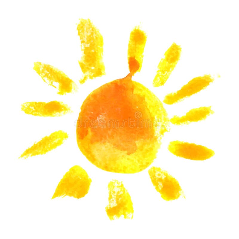 Ícone do sol da aquarela