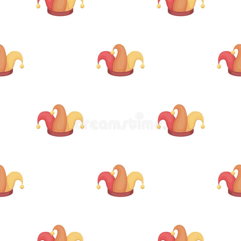 Ícone do tampão do bobo da corte s no estilo dos desenhos animados isolado no fundo branco Ilustração do vetor do estoque do símb ilustração stock Ícone do tampão do bobo da corte s no estilo dos desenhos animados isolado no fundo branco Ilustração do vetor do estoque do símb ilustração stock