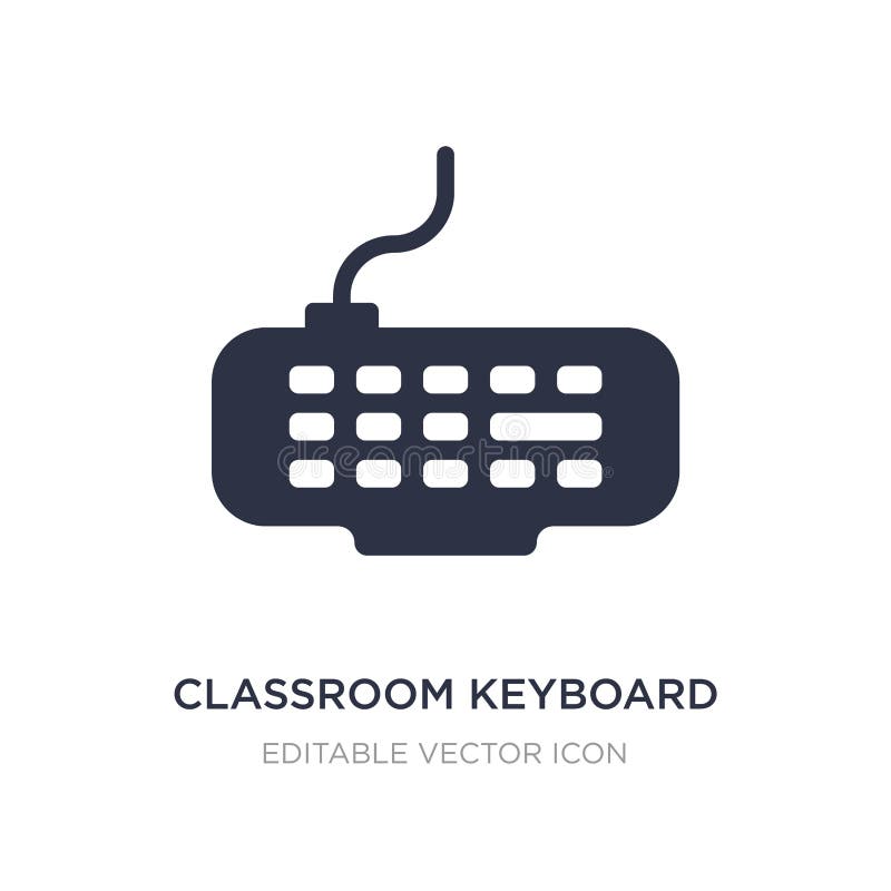 ícone do teclado da sala de aula no fundo branco Ilustração simples do elemento do conceito do computador ilustração do vetor ícone do teclado da sala de aula no fundo branco Ilustração simples do elemento do conceito do computador ilustração do vetor