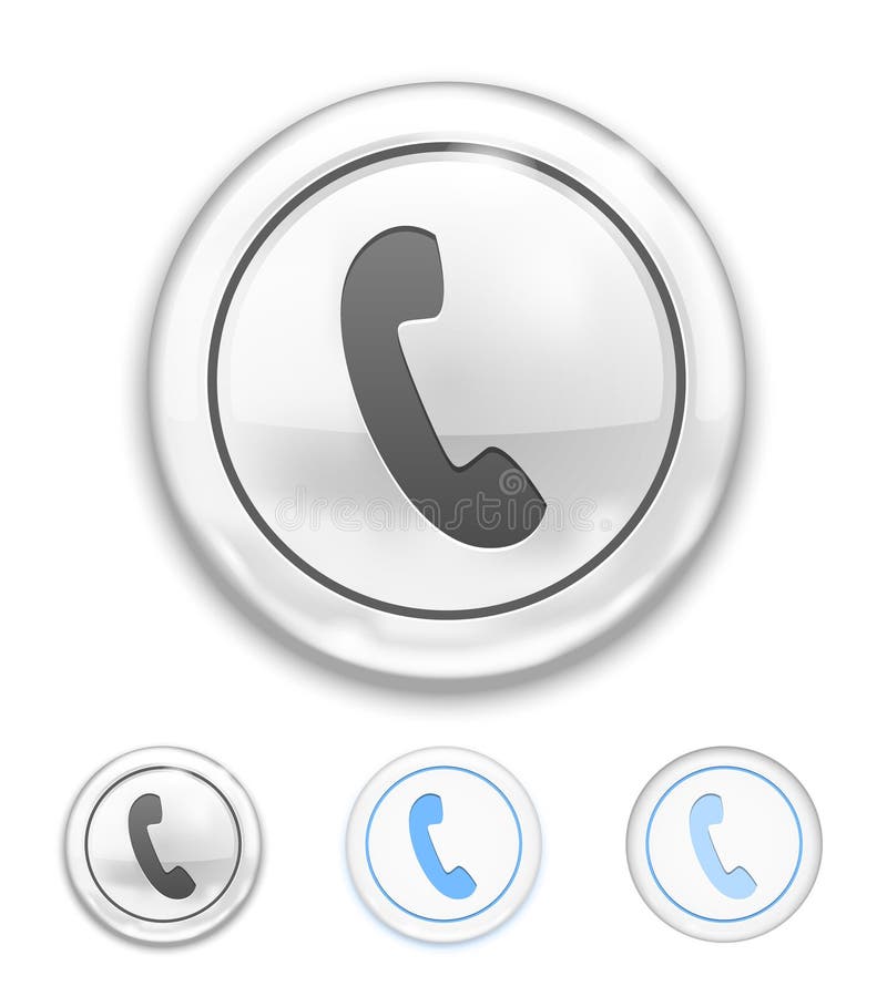 Ícone do telefone no botão ilustração stock Ícone do telefone no botão ilustração stock