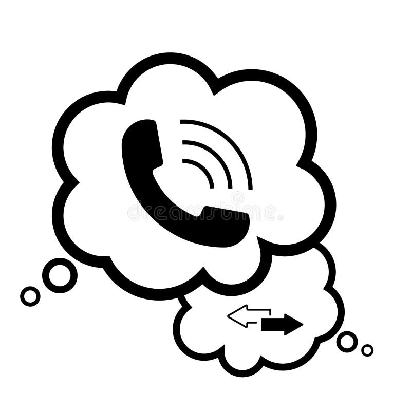 Ícone do telefone no estilo liso na moda da bolha do discurso ilustração stock Ícone do telefone no estilo liso na moda da bolha do discurso ilustração stock