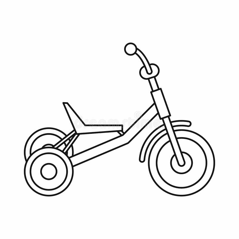 Ícone do triciclo, estilo do esboço ilustração stock Ícone do triciclo, estilo do esboço ilustração stock
