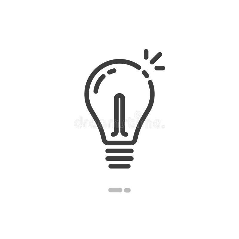 Ícone do vetor da ampola, linha símbolo da ampola da arte do esboço isolado no clipart branco ilustração stock Ícone do vetor da ampola, linha símbolo da ampola da arte do esboço isolado no clipart branco ilustração stock