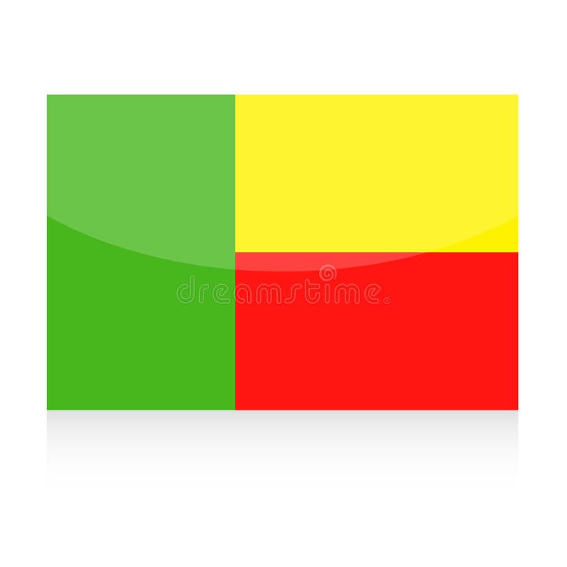 Ícone do vetor da bandeira de Benin ilustração do vetor Ícone do vetor da bandeira de Benin ilustração do vetor