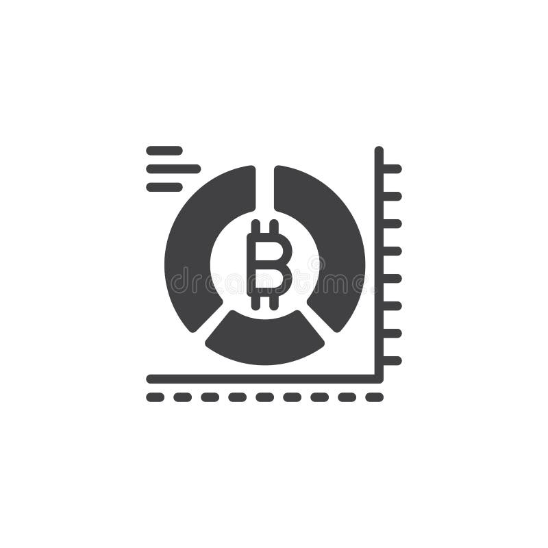 Ícone do vetor da carta de torta de Bitcoin ilustração royalty free Ícone do vetor da carta de torta de Bitcoin ilustração royalty free