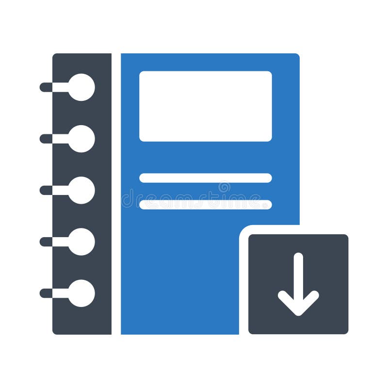 Ícone do vetor da cor do glyph do caderno da transferência ilustração do vetor Ícone do vetor da cor do glyph do caderno da transferência ilustração do vetor