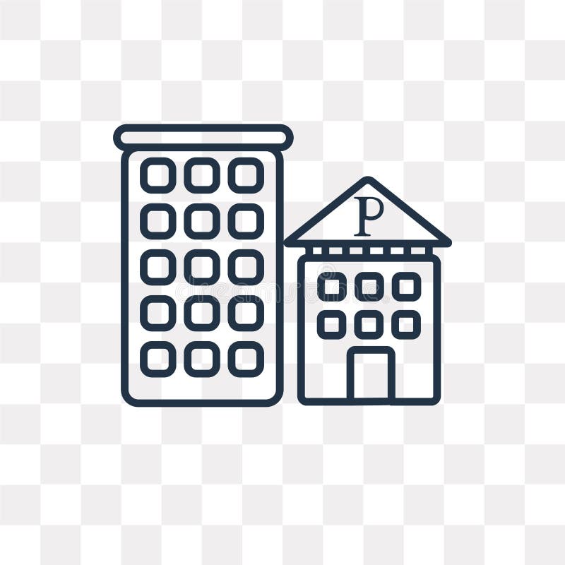 Ícone do vetor da delegacia isolado no fundo transparente, l ilustração stock