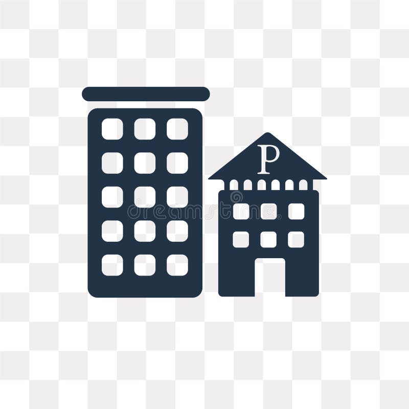 Ícone do vetor da delegacia isolado no fundo transparente, P ilustração stock