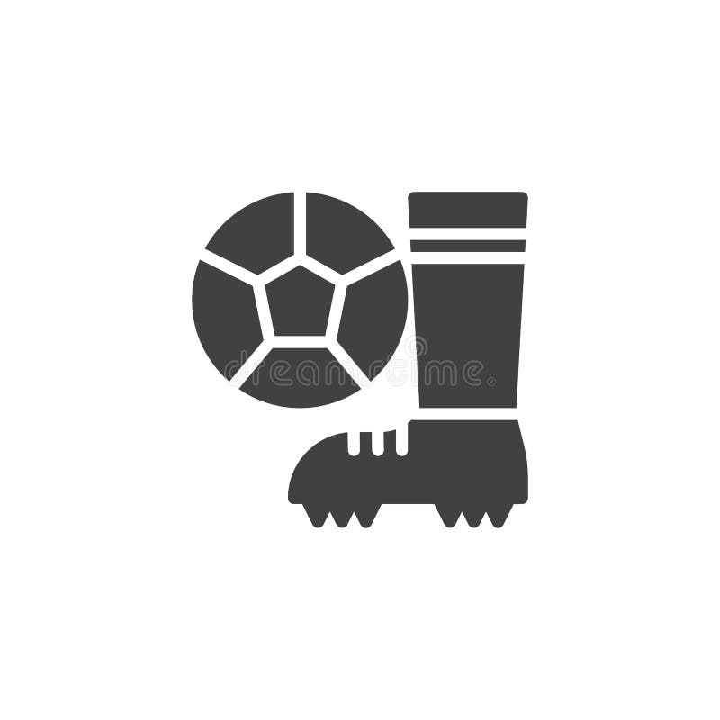 Ícone do vetor das botas e da bola do futebol ilustração royalty free Ícone do vetor das botas e da bola do futebol ilustração royalty free