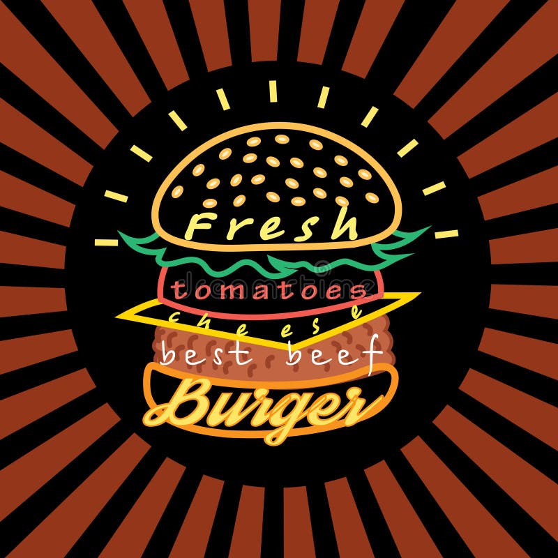 ícone do vetor de ilustração de um hambúrguer delicioso ilustração stock