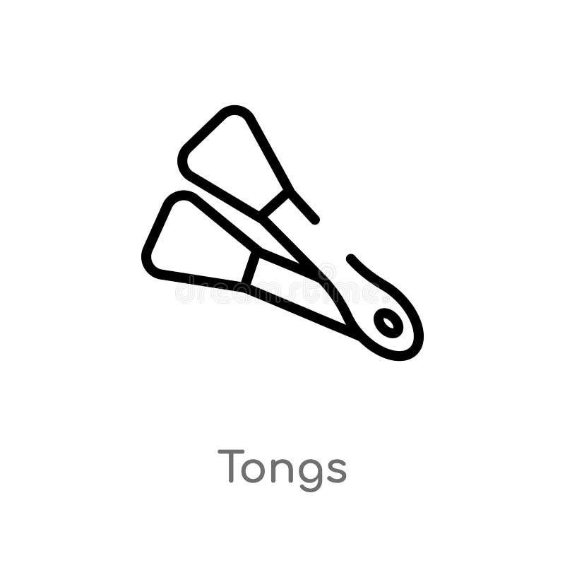 ?cone do vetor dos tenazes de brasa do esbo?o linha simples preta isolada ilustra??o do elemento do conceito da cozinha ?cone edi ilustração royalty free ?cone do vetor dos tenazes de brasa do esbo?o linha simples preta isolada ilustra??o do elemento do conceito da cozinha ?cone edi ilustração royalty free