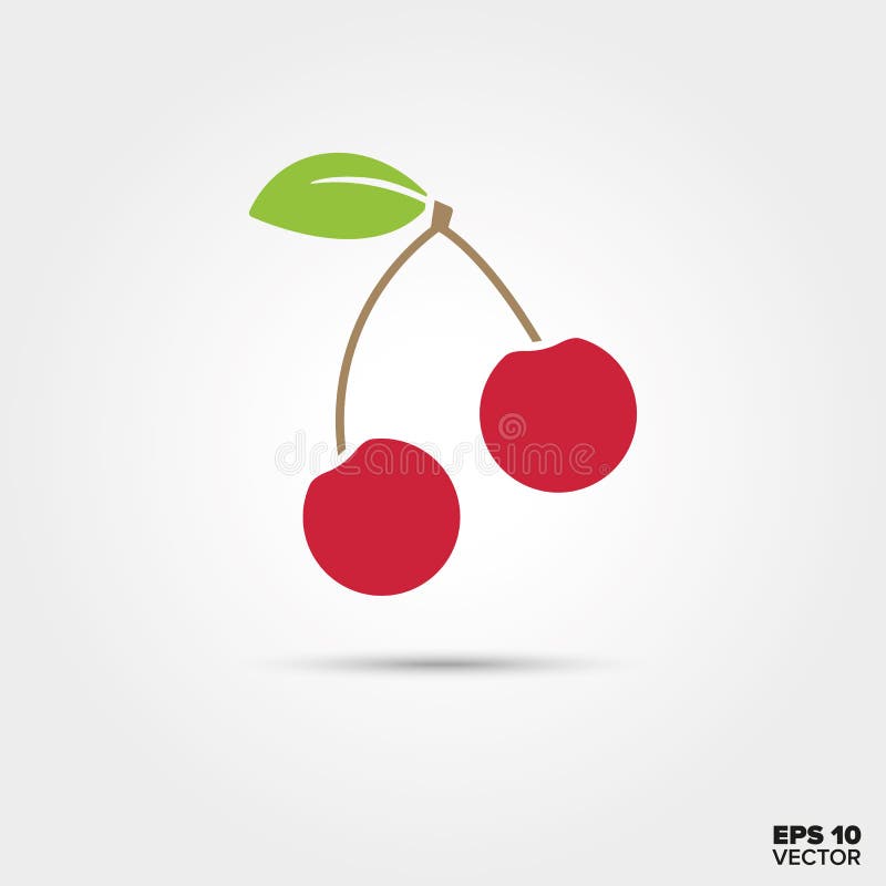 Ícone do vetor do fruto da cereja ilustração stock Ícone do vetor do fruto da cereja ilustração stock