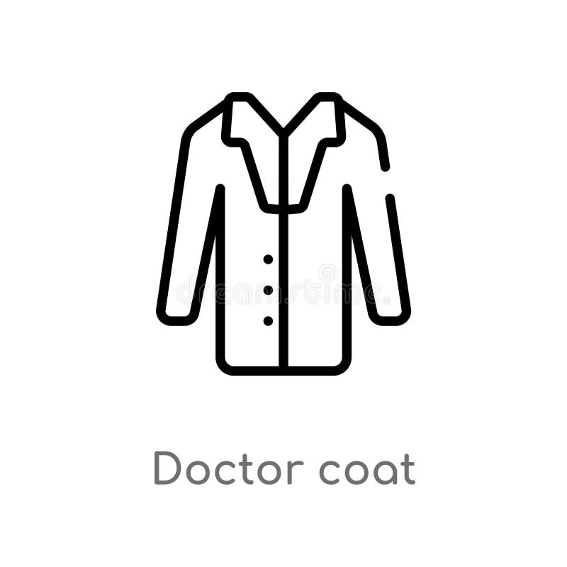 ?cone do vetor do revestimento do doutor do esbo?o linha simples preta isolada ilustra??o do elemento do conceito do Natal Curso ilustração do vetor ?cone do vetor do revestimento do doutor do esbo?o linha simples preta isolada ilustra??o do elemento do conceito do Natal Curso ilustração do vetor