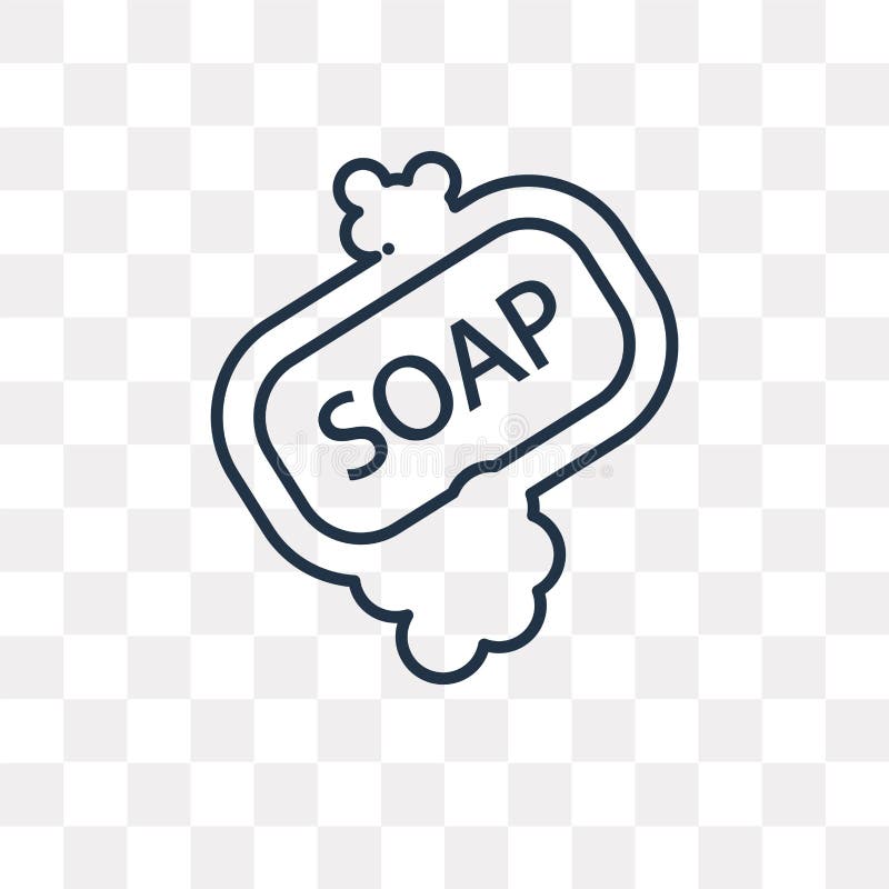 Ícone vetorial de sabonete isolado em fundo transparente, sabonete linear ilustração do vetor